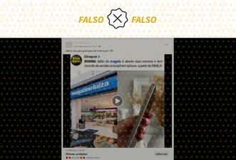 Post que anuncia leilão de iPhone a partir de R$ 98 no Magazine Luiza é golpe