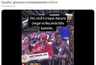 Vini Jr. não foi ignorado pela transmissão da NBA