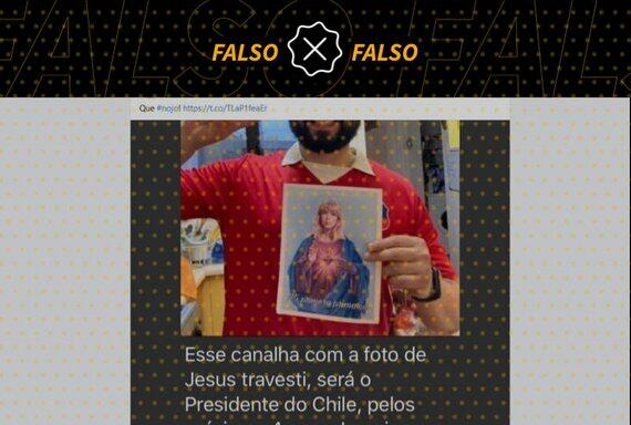 Foto não mostra Boric segurando retrato de Jesus como travesti - Aos Fatos