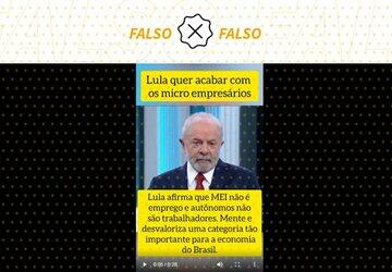 Lula não disse em debate que MEI vai acabar; modalidade foi criada no governo do petista