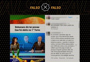 Posts reciclam vídeo em que Bolsonaro faz alegação falsa sobre fraude em 2018