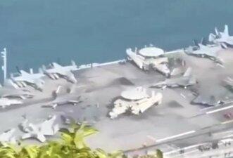 É antigo vídeo que mostra porta-aviões americano no litoral do RJ
