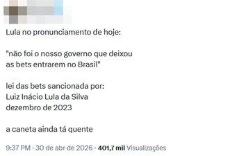 Foi Temer, não Lula, quem permitiu bets no Brasil