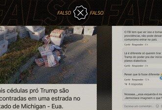 Foto não mostra caixas com votos em Trump descartadas em estrada de Michigan