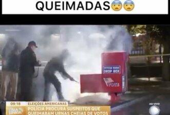 É falso que Trump lidera pesquisas em estados onde urnas foram incendiadas