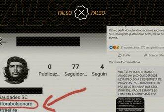 Perfil no Instagram com hashtag #forabolsonaro não é de autor de ataque em SC
