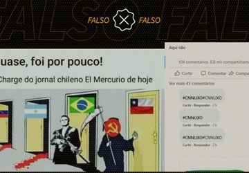 Jornal chileno El Mercurio não publicou charge em que Bolsonaro barra comunismo no Brasil