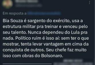 É falso que Beatriz Souza só treina no Exército e não recebe Bolsa Atleta