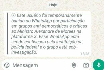 É falso que WhatsApp baniu usuários críticos a Moraes