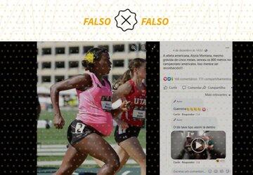É falso que atleta grávida venceu corrida de 800 metros em campeonato nos EUA