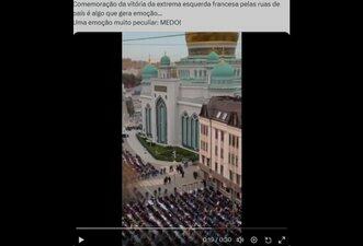 Vídeo mostra muçulmanos celebrando feriado na Rússia, não vitória da esquerda na França