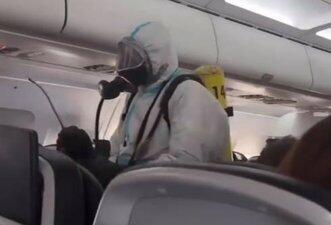 Vídeo não mostra avião sendo desinfetado por causa do HMPV