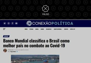 É falso que Banco Mundial classificou Brasil como melhor país no combate à Covid-19