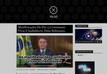 Bolsonaro não disse em pronunciamento que manifestações do dia 15 ‘continuam inabaláveis’