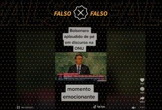 É falso que Bolsonaro foi aplaudido de pé após discurso na ONU