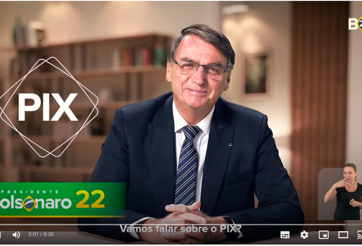 Bolsonaro volta a mentir sobre Pix em anúncio no YouTube e no horário eleitoral