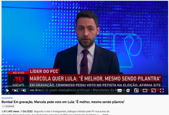 Vídeos da Jovem Pan sobre Lula e Marcola somavam 1,7 mi de visualizações antes de serem excluídos do YouTube
