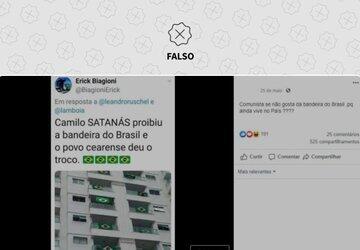 Governador do Ceará não proibiu o uso de bandeiras do Brasil no estado