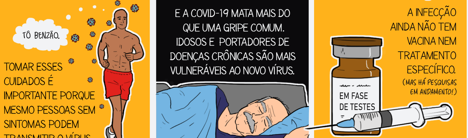 Desenhamos fatos sobre a pandemia do coronavírus