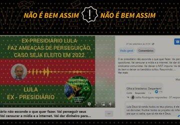 Fala de Lula sobre ‘não deixar quietos’ Moro e Dallagnol é de 2020, não atual