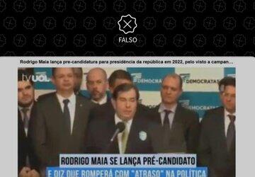 Maia não anunciou pré-candidatura à Presidência em 2022; vídeo é de 2018