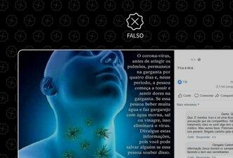 Beber água e fazer gargarejos com sal ou vinagre não impedem infecção por coronavírus