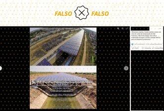 Fotos não mostram painéis de energia solar instalados em canal do Rio São Francisco