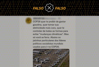 Foto mostra aviões em aeroporto nos EUA, não jatos de autoridades presentes na COP26