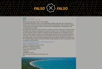 Governo da Bahia não vendeu 10% do território do estado para chineses