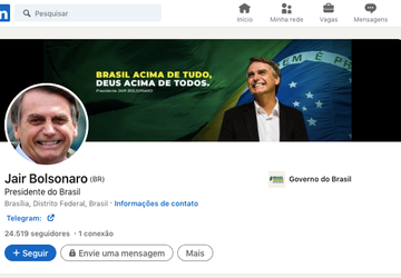 Perfil de Bolsonaro no LinkedIn mistura propaganda de governo com desinformação
