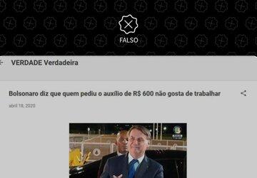 Bolsonaro não disse que beneficiários de auxílio emergencial de R$ 600 ‘não gostam de trabalhar’