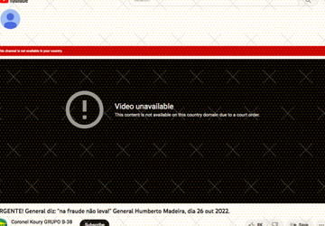 Vídeos de canal bloqueado no YouTube por decisão do TSE seguem no ar