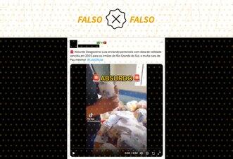 Denúncia antiga de vereador circula fora de contexto para alegar que governo federal está enviando alimentos vencidos ao RS