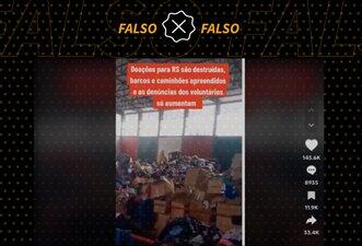 Posts reciclam desinformação antiga para alegar que doações para o RS estão sendo descartadas