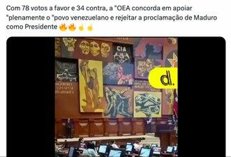 Vídeo não mostra OEA rejeitando reeleição de Maduro