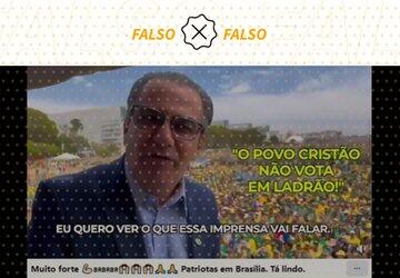 Vídeo que mostra Malafaia em Brasília não é atual, mas do 7 de Setembro