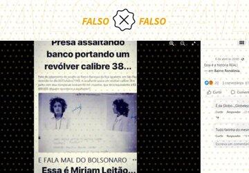 Miriam Leitão não participou de assalto a banco na ditadura militar