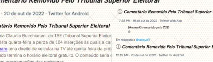 Bolsonaristas promovem ação coordenada para dar a entender que TSE censurou tuítes