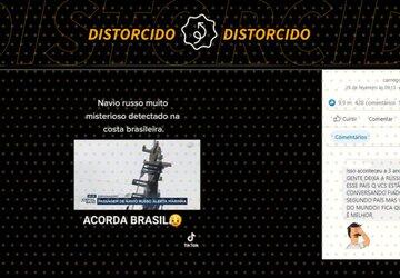 Reportagem sobre presença no Brasil de navio russo suspeito de espionagem é de 2020