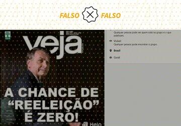 É montagem capa da ‘Veja’ que descarta possibilidade de reeleição de Bolsonaro