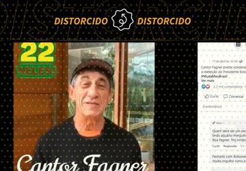 Vídeo em que Fagner declara apoio a Bolsonaro é de 2018, não atual