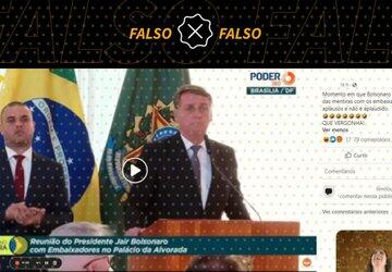 É falso que embaixadores não aplaudiram Bolsonaro após discurso desinformativo sobre eleição