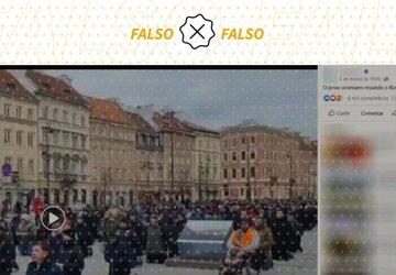 Vídeo de homens ajoelhados em oração foi gravado na Polônia, não na Ucrânia
