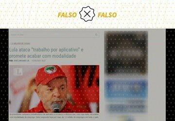 Lula não disse em entrevista que pretende acabar com ‘trabalho por aplicativo’