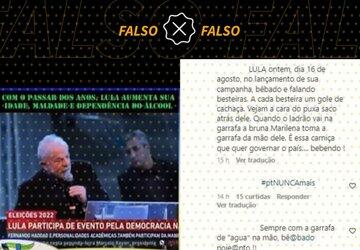 Posts enganam ao dizer que Chauí tirou garrafa de cachaça de Lula