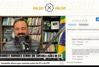 Não é verdade que Randolfe Rodrigues disse controlar PF e STF