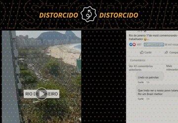 É falso que vídeo foi gravado em ato bolsonarista no Rio de Janeiro no 1º de maio