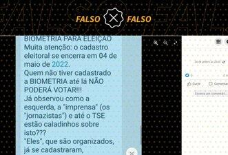 É falso que eleitor sem cadastro biométrico não poderá votar neste ano