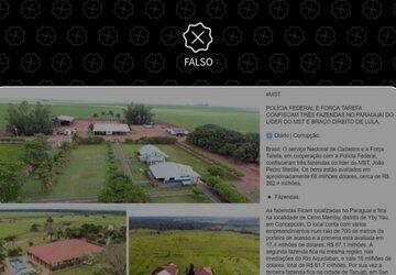 Fazendas sequestradas pela Polícia Federal no Paraguai não são de líder do MST
