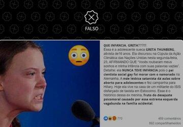 Texto nas redes sociais traz informações falsas sobre pais de Greta Thunberg